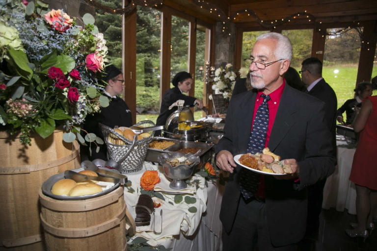 Wedding reception food station lawnhaven