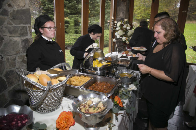 Wedding reception food station lawnhaven