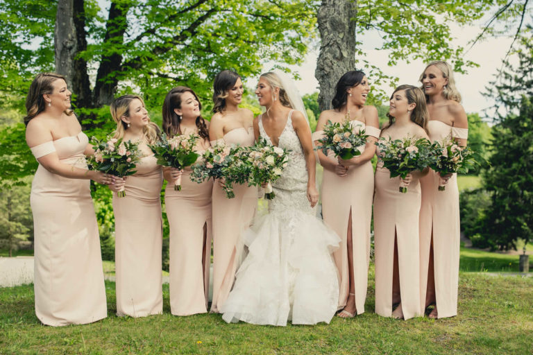 Bride and bridesmaids terraview
