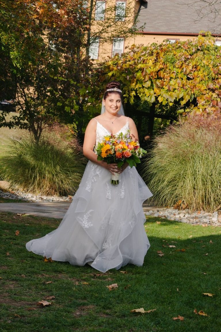 bride holding wedding bouquet