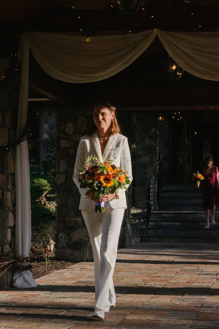 bride holding wedding bouquet