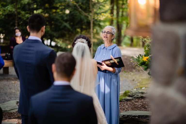 Lois Heckman at Stroudsmor Country Inn Officiating Wedding