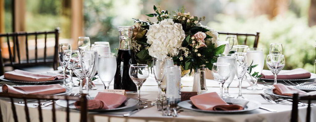 Beautiful table setting in Lawnhaven - Poconos wedding venue