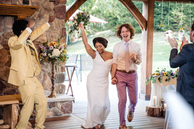 Wedding Resort in the Poconos 13 Desiree Jones and Seth Kates celebrate at SCI Pavilion
