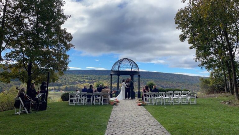 Bride and groom say vows at Ridgecrest ceremony site