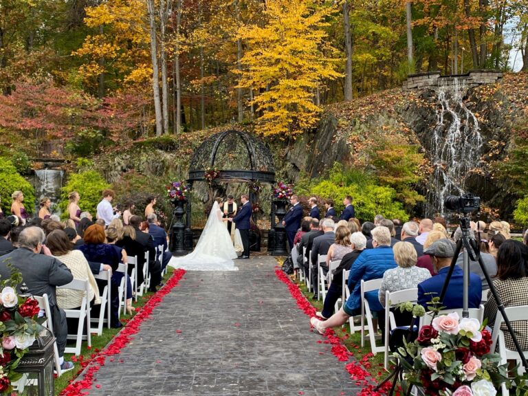 Wedding Resort in the Poconos 14 Alexandra Vender and Joseph Biga share vows at Terraview ceremony site
